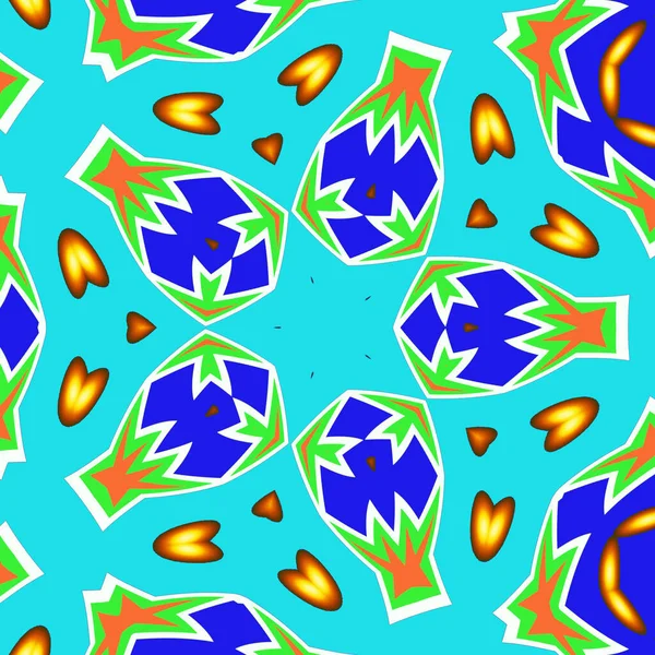 Geometrinen Sininen Kulta Aqua Kaleidoskooppi Vihreä Muoto Saumaton Kuvio Sininen — kuvapankkivalokuva