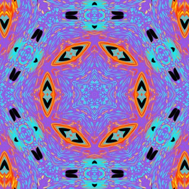 Hint etnik mor, pürüzsüz deseni. Etnik halk süsleri. El çizimi nilüfer çiçeği ve şal deseni.