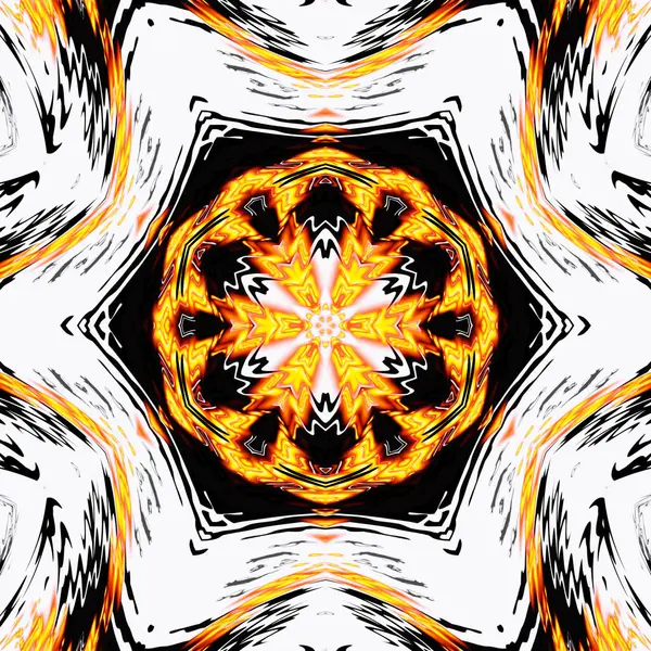 Abstract Geometric Black White Background Hexagonal Golden Cells Design Bright — Stock Photo, Image