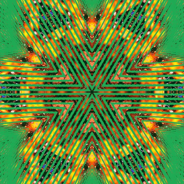 Abstract Geometrische Groene Achtergrond Met Gouden Driehoekige Cellen Voor Design — Stockfoto