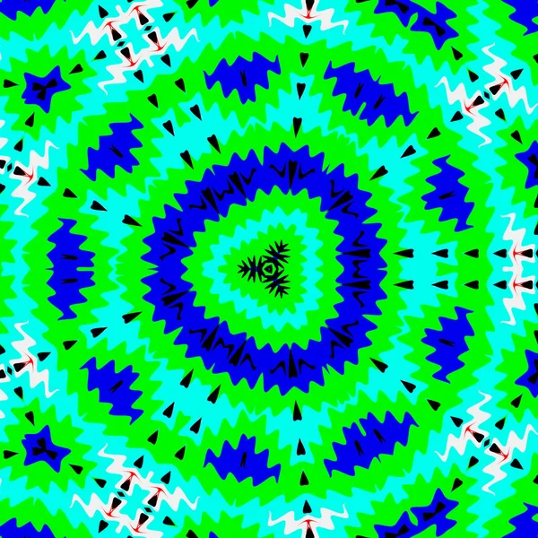 Psychedelische Blauwe Achtergrond Heldere Kleurrijke Patronen Abstracte Caleidoscoop Patroon Patroon — Stockfoto