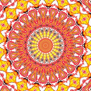 Soyut altın kaleydoskop. Güzel çok renkli kaleydoskop dokusu. Eşsiz kaleydoskop tasarımı.