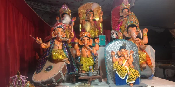 District Katni India Agosto 2019 Belos Ídolos Senhor Ganesha Exibição — Fotografia de Stock