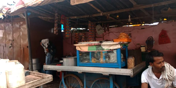 District Katni India August 2019 Indian Street Pani Puri Shop — Stock Photo, Image