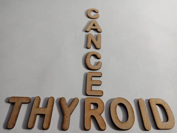 Écran Mots Cancer Thyroïde Avec Concept Alphabet Bois Croisé Pour — Photo