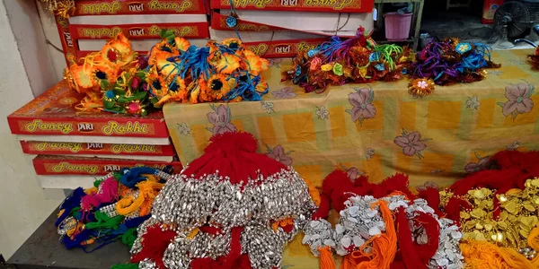 Districto Katni India Agosto 2019 Hermosa Guirnalda Flores Plástico Colorido — Foto de Stock