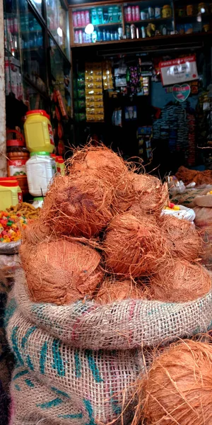 District Katni India Agustus 2019 Kelapa Yang Dijual Pertanian Hijau — Stok Foto