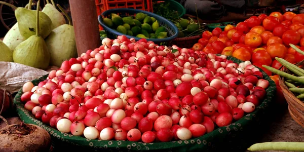 District Katni India August 2019 Asian Village Man Selling Cranberry — Stock Photo, Image