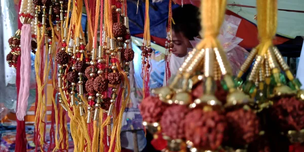 District Katni Ινδια Αυγουστου 2019 Όμορφη Rakhi Κρέμεται Προς Πώληση — Φωτογραφία Αρχείου