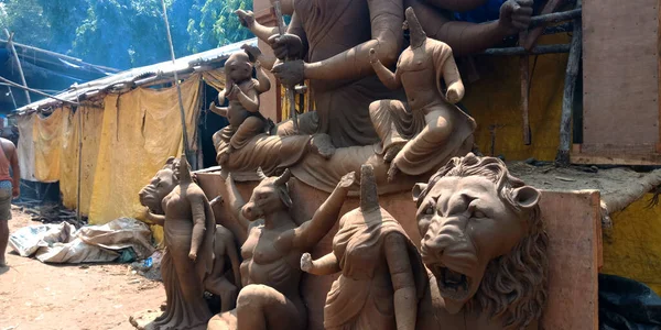 District Katni India Wrzesień 2019 Ręcznie Robiony Staue Lord Durga — Zdjęcie stockowe