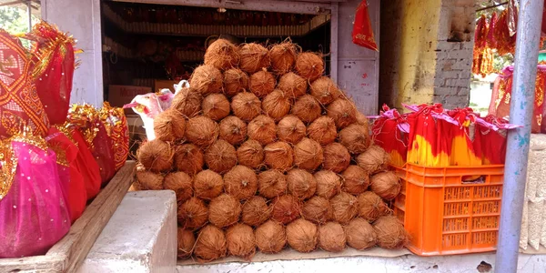 District Katni India Outubro 2019 Cocos Que Apresentam Loja Rua — Fotografia de Stock