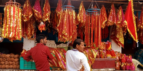 District Katni India Οκτωβρίου 2019 Ινδοί Που Αγοράζουν Ινδουιστικό Θρησκευτικό — Φωτογραφία Αρχείου