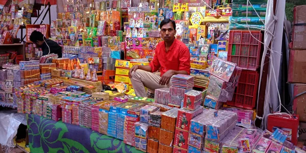 Distrikt Katni Indien Oktober 2019 Bunte Cracker Die Von Asiatischen — Stockfoto