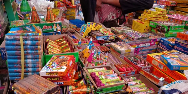 District Katni India Octubre 2019 Hermosas Galletas Exhibidas Por Vendedor —  Fotos de Stock