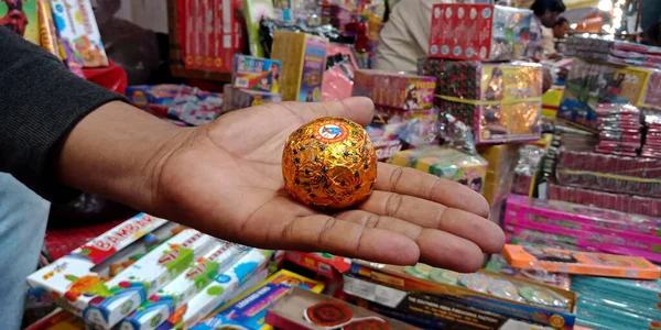 District Katni India Październik Października 2019 Indiański Sklepikarz Oferujący Diwali — Zdjęcie stockowe