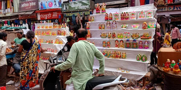 District Katni India October 2019 Asian Bike Rider Buying Religious — Stock Photo, Image