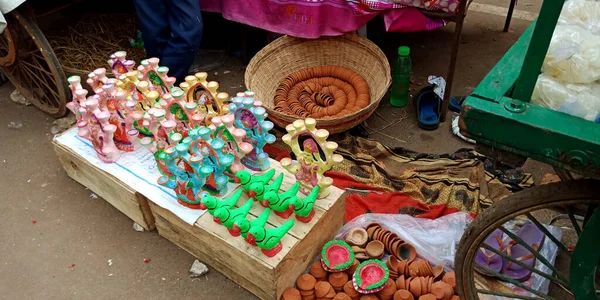 District Katni India Outubro 2019 Estátuas Religiosas Feitas Solo Apresentadas — Fotografia de Stock