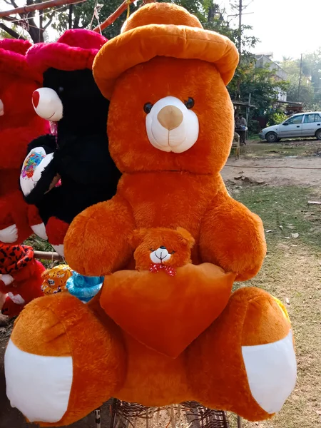 District Katni India Декабря 2019 Beautiful Giant Teddy Bears Hanging — стоковое фото