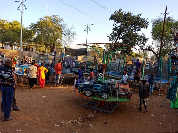 District Katni Índia Fevereiro 2020 Pobres Indianos Reúnem Redor Área — Fotografia de Stock