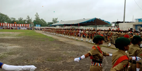 District Katni Inde Août 2019 Une Étudiante Corps National Des — Photo