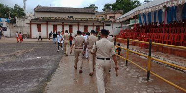 KITY KATNI, INDIA - 15 AĞUSTOS 2019: Bağımsızlık Günü programında görevli Hint polis memurları.