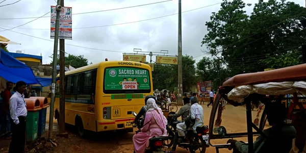 District Katni Índia Dezembro 2019 Ônibus Transporte Estudantes Ensino Médio — Fotografia de Stock