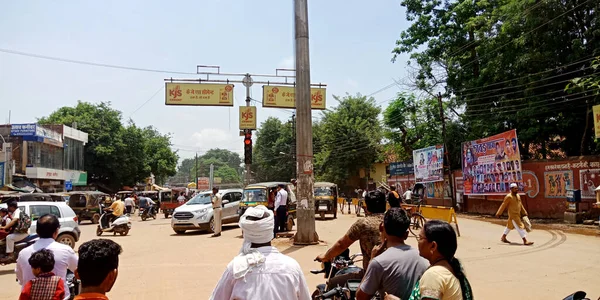 District Katni Índia Dezembro 2019 Transporte Pessoas Locais Indianas Estrada — Fotografia de Stock