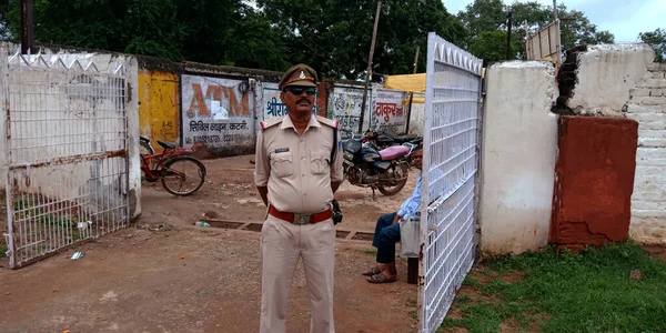 City Katni India Sierpnia 2019 Indyjscy Funkcjonariusze Policji Dyżurni Programie — Zdjęcie stockowe