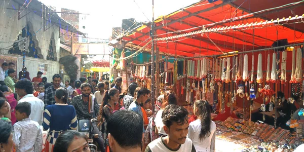 District Katni India August 2019 Indiai Közönség Városi Piacon Hindu — Stock Fotó