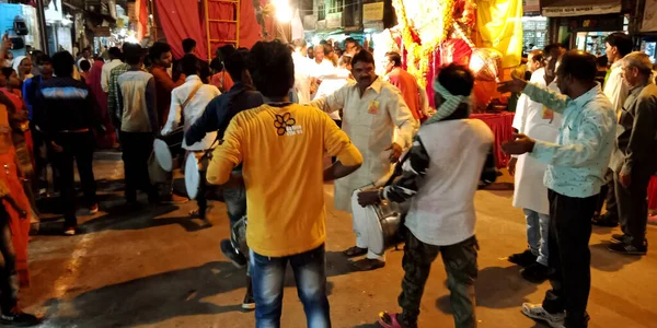 District Katni インド 2019年8月8日 インド人がインドの宗教音楽を演奏 Vijayadashami Dussehra Festival — ストック写真