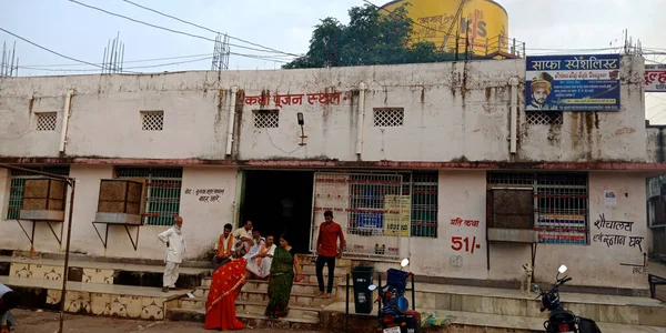 District Satna India September 2019 Indiska Bybor Trängs Sagodyrkan Det — Stockfoto