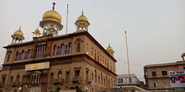 City Delhi India Června 2020 Starodávný Starý Gurudwara Stavební Obraz — Stock fotografie