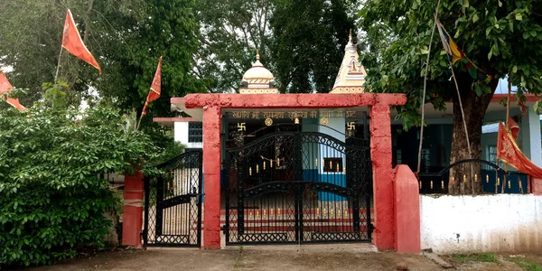 District Katni India September 2019 Hindoe Religieuze Tempel Toegangspoort Uitzicht — Stockfoto