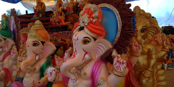 Distrikt Katni India September 2019 Lord Ganesha Jord Laget Fargerik – stockfoto