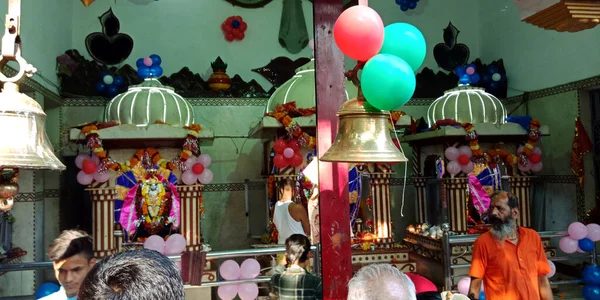 District Katni India Październik 2019 Dekoracja Świątyni Lord Durga Maa — Zdjęcie stockowe