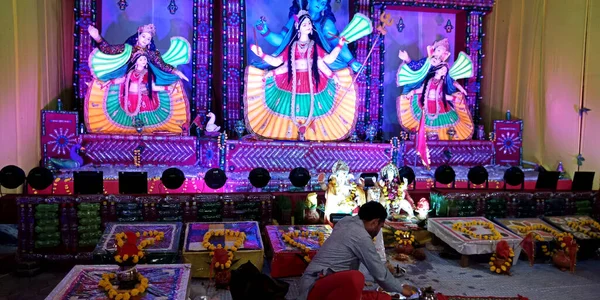 District Katni India Ekim 2019 Hindu Navratri Festivali Için Lord — Stok fotoğraf