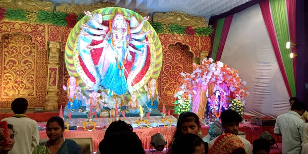 District Katni India Oktober 2019 Aziatische Religieuze Mensen Menigte Lord — Stockfoto