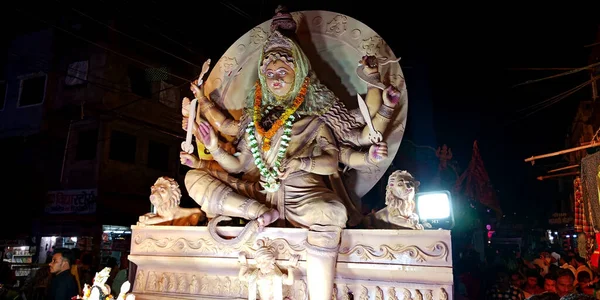 District Katni Índia Outubro 2019 Lord Durga Arte Estátua Apresentação — Fotografia de Stock