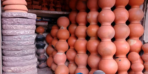 Tierra India Hizo Pote Agua Presentado Para Venta Bazar Calle —  Fotos de Stock