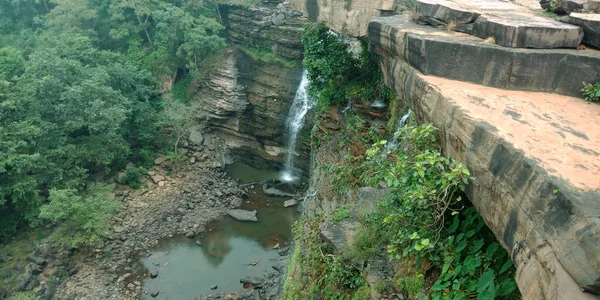 Amazing waterfall hill station at indian forest area.