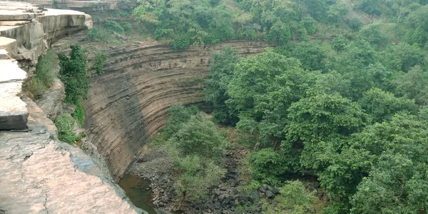 Amazing waterfall hill station at indian forest area.