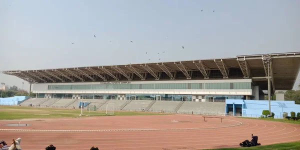 City Delhi India Styczeń 2020 Widok Stadionu Sportowego Thyagaraj Boczne — Zdjęcie stockowe