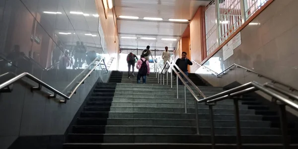 City Delhi India Января 2020 Ina Metro Station Stairs View — стоковое фото