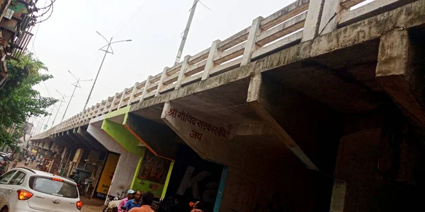 District Katni Inde Août 2019 Construction Pont Dessus Inde — Photo