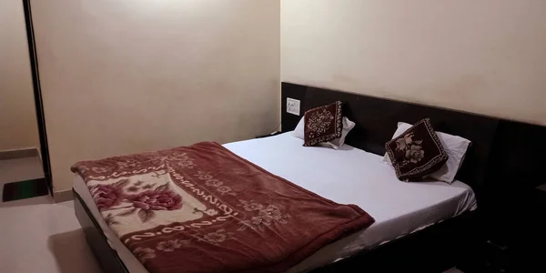 District Katni India Octubre 2019 Habitación Doble Hotel Asiático Para — Foto de Stock