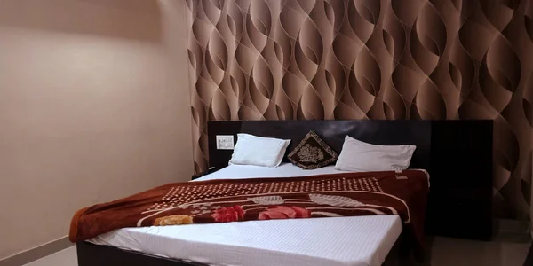 District Katni India Octubre 2019 Habitación Doble Hotel Asiático Para —  Fotos de Stock