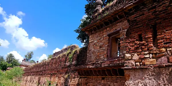 District Katni India Oktober 2019 Beschadigd Uitzicht Muur Bij Het — Stockfoto