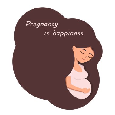 Uzun saçlı hamile bir kadın koca göbeğine sarılıyor..