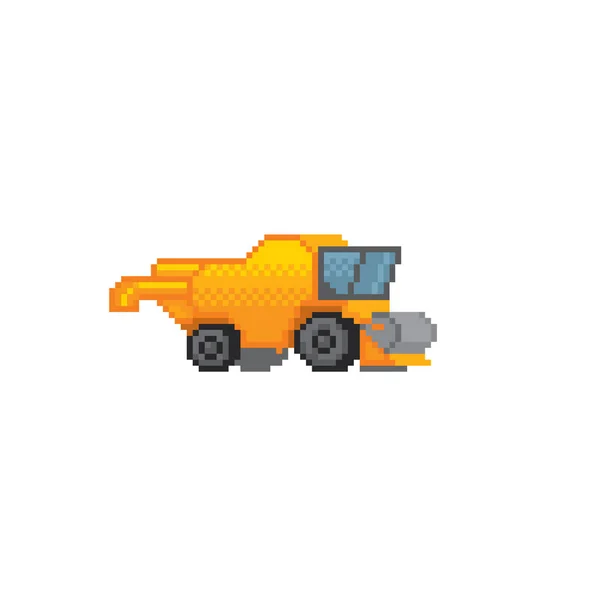 Combiner l'icône Harvester. Style graphique de la vieille école. Elément décoratif design pour logo, autocollant, web, application mobile. Actifs du jeu sprite 8 bits . — Image vectorielle