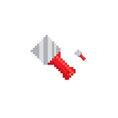 Macun spatulası, spatula. Eski okul bilgisayar grafik stili. Dekoratif unsur tasarım logo, etiket, web, mobil uygulama oyun kıymetler 8-bit sprite için. Düz illüstrasyon